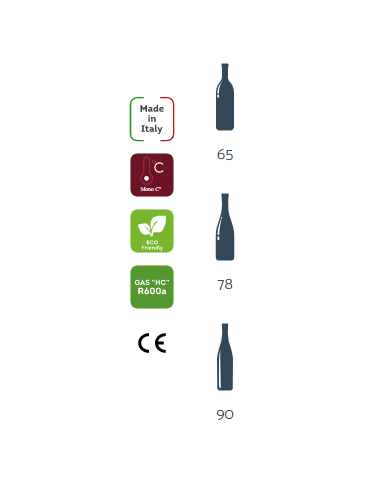 Vetrina Frigo per Vino in Legno 4 Griglie - CW400L2MT