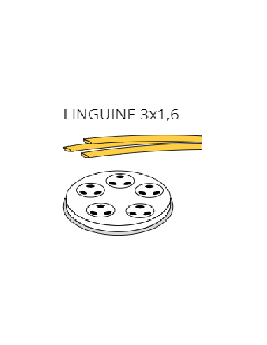 Trafila in Lega Ottone-Bronzo Linguine 3x1,6 mm Macchina Pasta FIMAR
