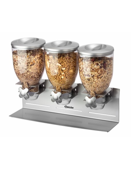 Dispenser per Cereali 3 Contenitori Trasparenti - Cod.500379
