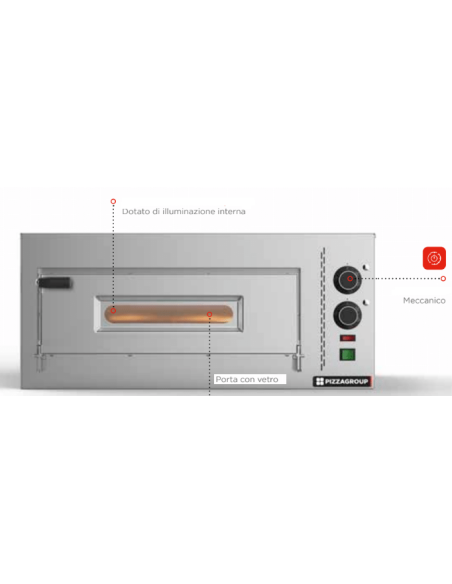 Forno Pizza Elettrico per Pizza da 45 cm- COMPACT M50-13M