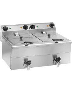 Friggitrice Elettrica da banco 2 Vasche Zona Fredda Capacità 10+10 Lt