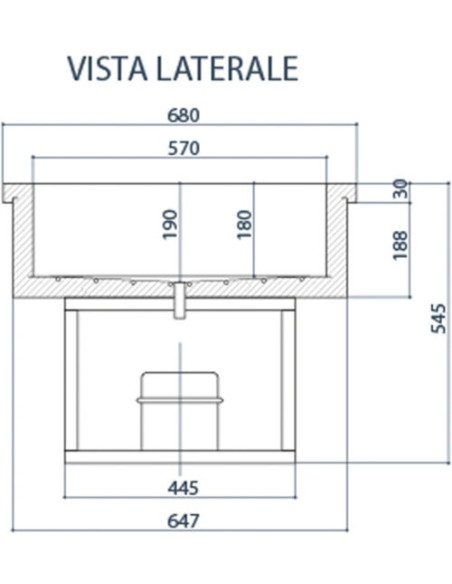 Vasca Refrigerata da Incasso Statica 2xGN 1/1 Altezza 150 cm