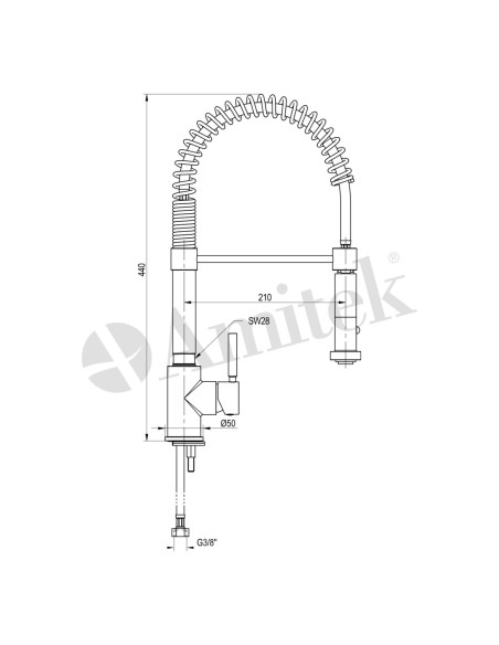 Miscelatore Monoforo con Leva in Metallo - RBT250D