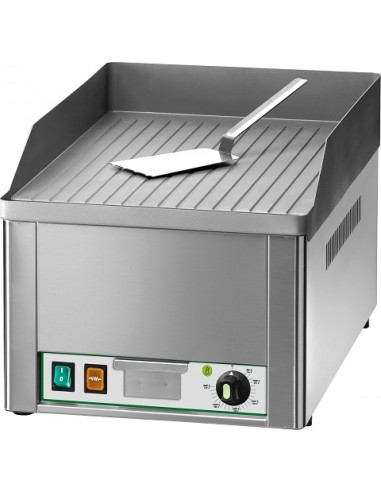 Fry Top Elettrico - Piano Rigato - Acciaio Cromato - FRY1RC