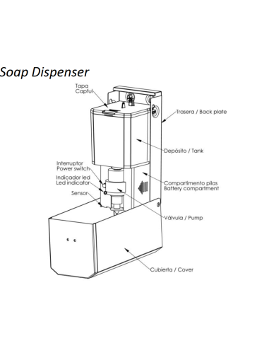 Dispenser Automatico Sapone Liquido Inox Lucido - DJ0037AC