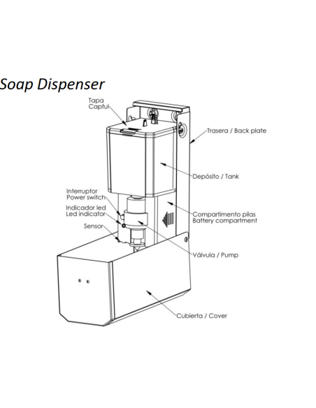 Dispenser Automatico Sapone Liquido Inox Lucido - DJ0037AC