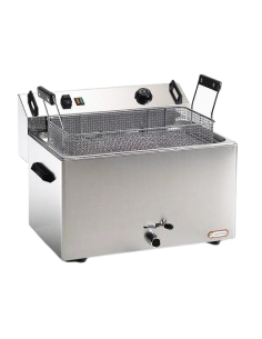 Friggitrice elettrica da banco FE16TR Rubinetto Capacità 16 Lt Olio