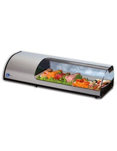 Vetrina Sushi da Banco con Vetro Curvo Apribile Capacità 4 GN1/3