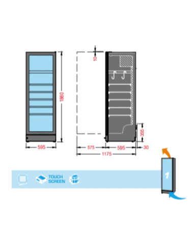 Frigo Vetrina Verticale Salumi Formaggi - Porta Full Glass - VFS360FG
