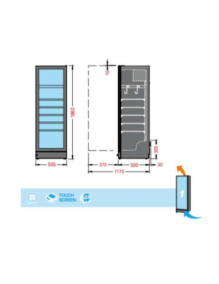 Frigo Vetrina Verticale Salumi Formaggi - Porta Full Glass - VFS360FG