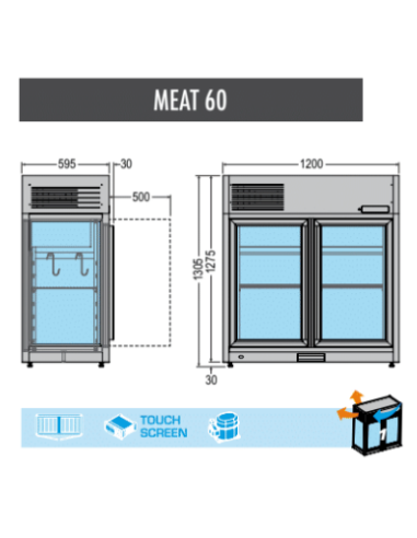 Espositore Refrigerato Orizzontale da Banco per Carne - MEAT60