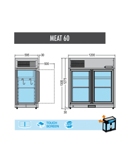 Espositore Refrigerato Orizzontale da Banco per Carne - MEAT60