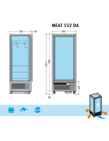 Frigo Frollatura Carne MEAT552DA Dim: 794x758x2010h mm