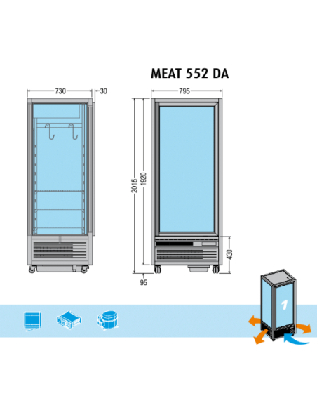 Frigo Frollatura Carne MEAT552DA Dim: 794x758x2010h mm