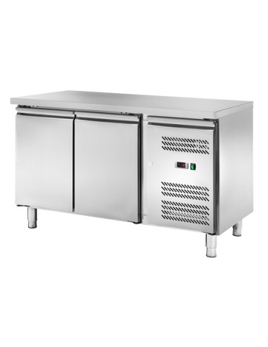 Bancone Refrigerato Acciaio Inox Ventilato 2 Porte Griglie GN1/1