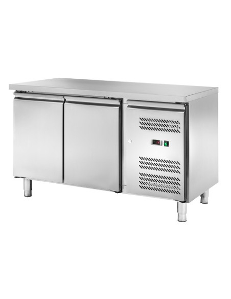 Bancone Refrigerato Acciaio Inox Ventilato 2 Porte Griglie GN1/1