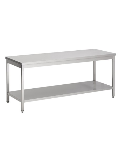 Tavolo Acciaio Inox con Ripiano - Dim: 60x70x85h - TDL67VT