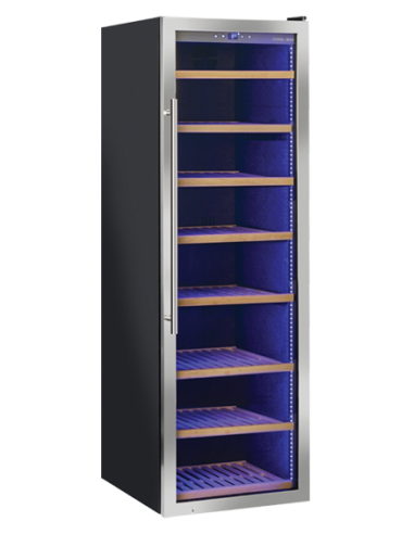 Cantinetta Vino Luce Led Blu Ripiani Legno - CW508