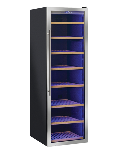 Cantinetta Vino Luce Led Blu Ripiani Legno - CW508