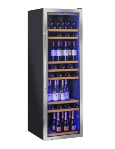 Cantinetta Vino Luce Led Blu Ripiani Legno - CW508
