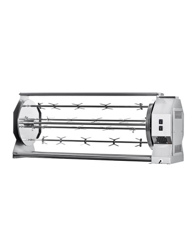 Girarrosto a Legna 4 Aste 1115 mm 28 Polli Dimensione 1395x420x556h
