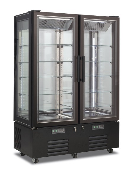 Vetrina Congelatore Gelateria Nera 2 Porte Vetro - VICTORIA132NFNBLK