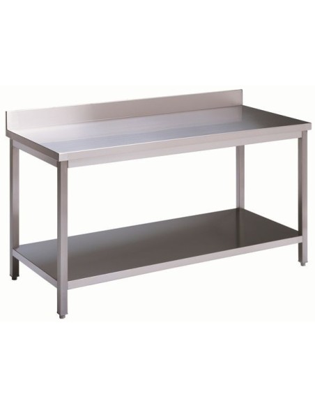 Tavolo Acciaio Inox con Ripiano Dimensioni 120x60x85h cm - TDL126VT