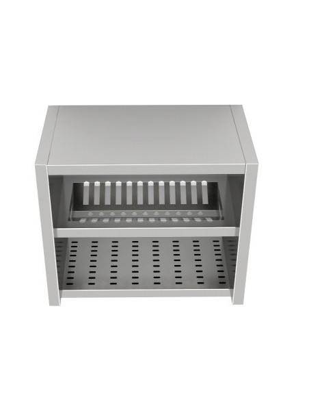 Pensile Inox Scolapiatti Aperto con Base Asolata Dimensione cm 70x40x60h