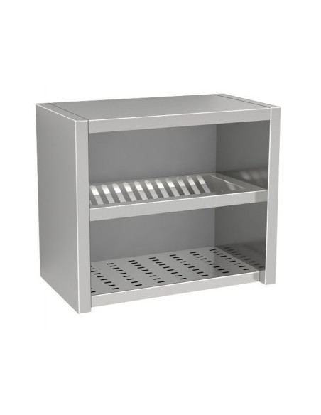 Pensile Inox Scolapiatti Aperto con Base Asolata Dimensione cm 70x40x60h