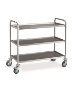 Carrello di Servizio Acciaio Inox - 3 Ripiani cm 80x50 - CR385VH