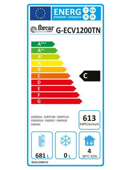 Armadio Frigo Acciaio Inox GN 2/1 2 Porte - G-ECV1200TN
