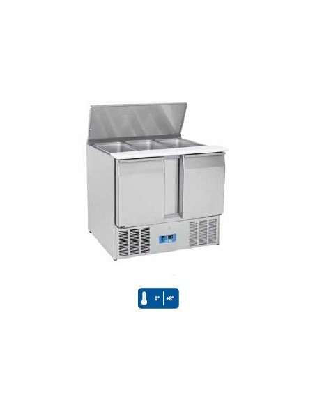 Saladette Refrigerata GN1/1 - Top Inox Apribile - Temp. 0/+8°C - CR92A