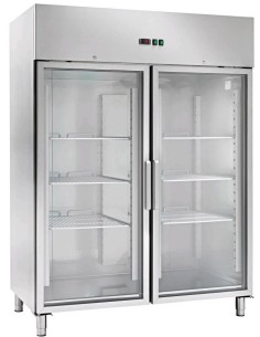 Frigo Vetrina Acciaio Inox 2 Porte Vetro - AK1414TNG