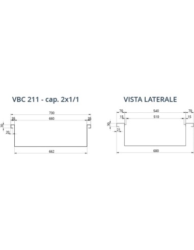 Vasca da Incasso Sistema Bagnomaria per 2 GN 1-1- VBC211