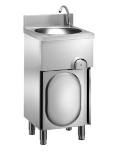 Lavamani Inox su Mobile - Comando a "ginocchio" - 40x40x85h cm - LM48M