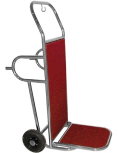 Carrello Portavaligie Pieghevole Acciaio Inox Base Rossa - PV2002I