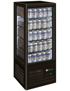 Vetrina Frigo Ventilata Nera 4 Lati Espositivi 4 Ripiani - G-TCBD98B