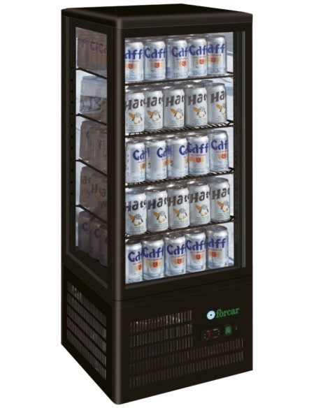 Frigo Vetrina Bevande Verticale Nera 4 Lati Vetro - G-TCBD98B