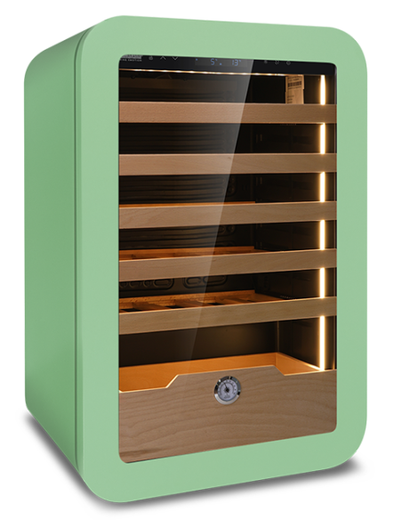 Cantinetta Vino Verde Mensole Legno ad Estrazione - VINARIUS40GRN