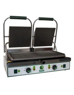Piastra Cottura Inox/Ghisa Doppia - Inferiore Rigata - PE50NR