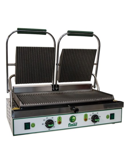 Piastra Cottura Inox/Ghisa Doppia - Inferiore Rigata - PE50NR