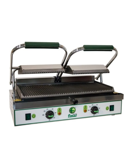 Piastra Cottura Inox/Ghisa Doppia - Inferiore Rigata - PE50NR