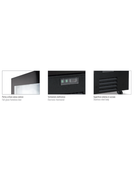 Vetrina Congelatore Gelateria Nera 2 Porte Vetro - VICTORIA132NFNBLK