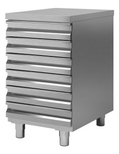 Cassettiera Inox Palline Pizza 6 Cassetti Dimensione 50x70x85h cm