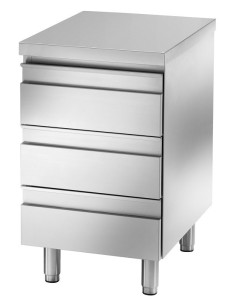 Cassettiera Acciaio Inox 3 Cassetti Dimensioni 500x700x850h mm