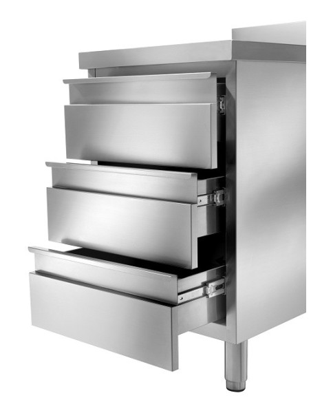 Cassettiera Acciaio Inox 3 Cassetti Dimensioni 500x700x850h mm