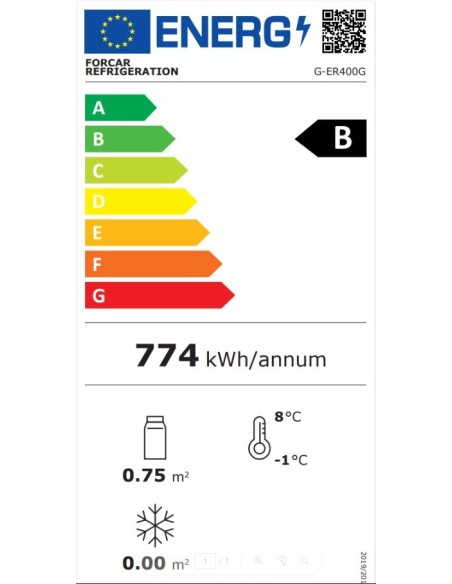 Armadio Frigo in Lamiera e Abs Porta Vetro - G-ER400G