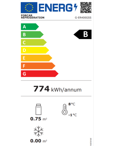 Armadio Frigo Acciaio Inox 430 Porta Vetro - G-ER400GSS