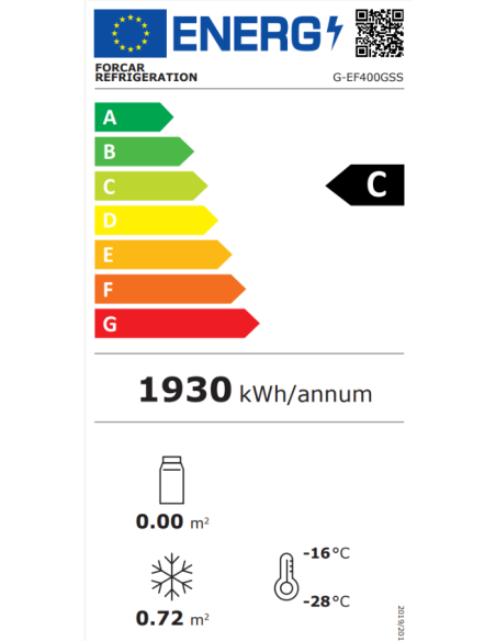 Congelatore Verticale in Acciaio 430 Porta Vetro - G-EF400GSS