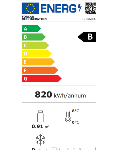 Armadio Frigo Verticale Lamiera e Abs Porta Vetro - G-ER600G